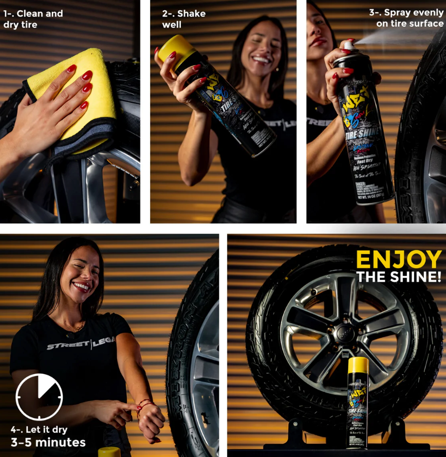 Street Legal Ultimate Wet Tire Shine – Non-Splatter Formula (14oz)